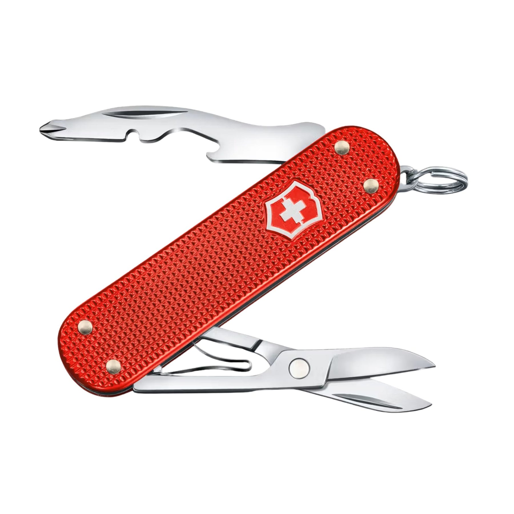Victorinox Companion S Alox coltello multiuso tascabile con guance in alluminio zigrinato, forbici di precisione e apripacchi con punta cacciavite. Design compatto ed elegante per l'uso quotidiano.