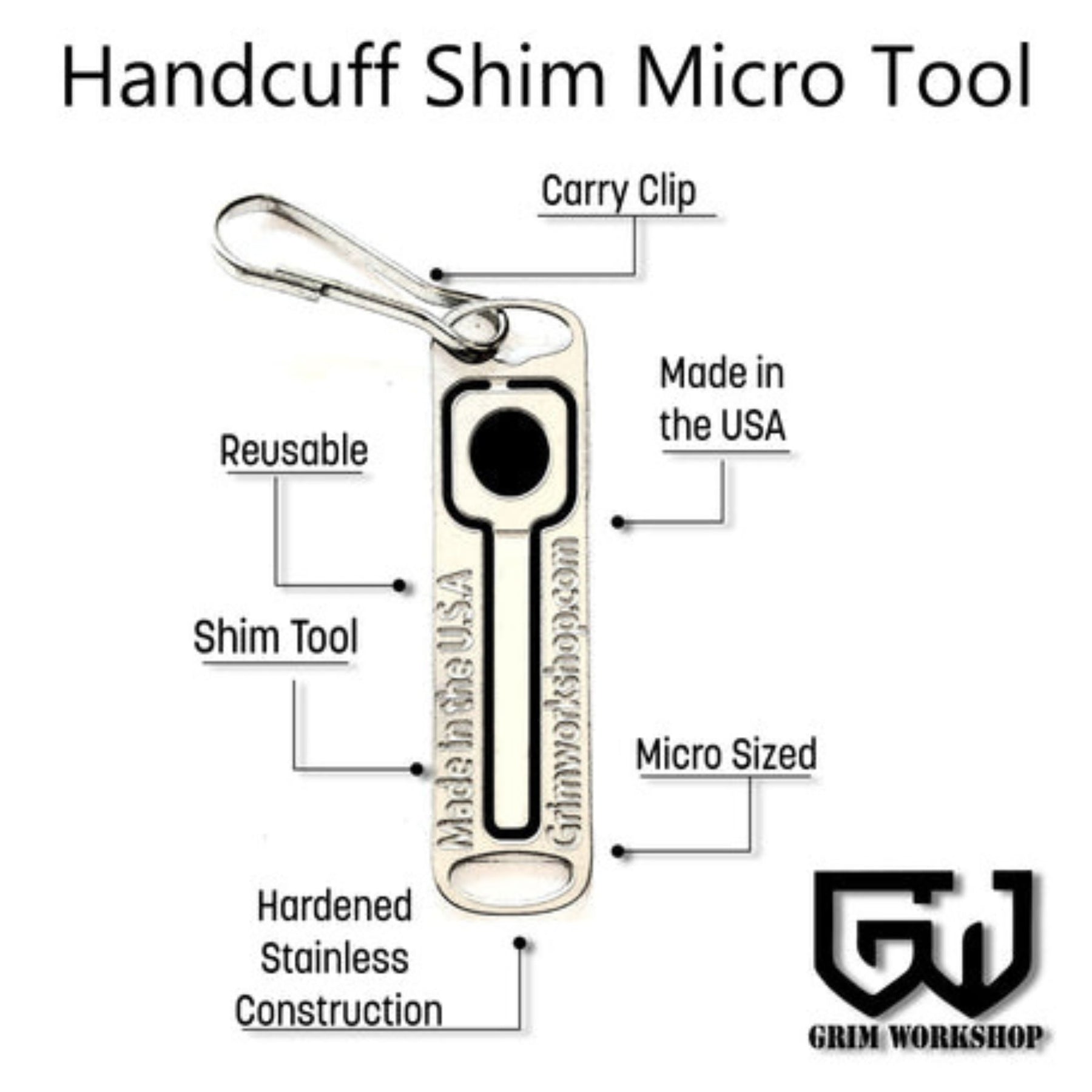 GRIM WORKSHOP |  HANDCUFF SHIM MICRO TOOL - Portachiavi con spessore manetta