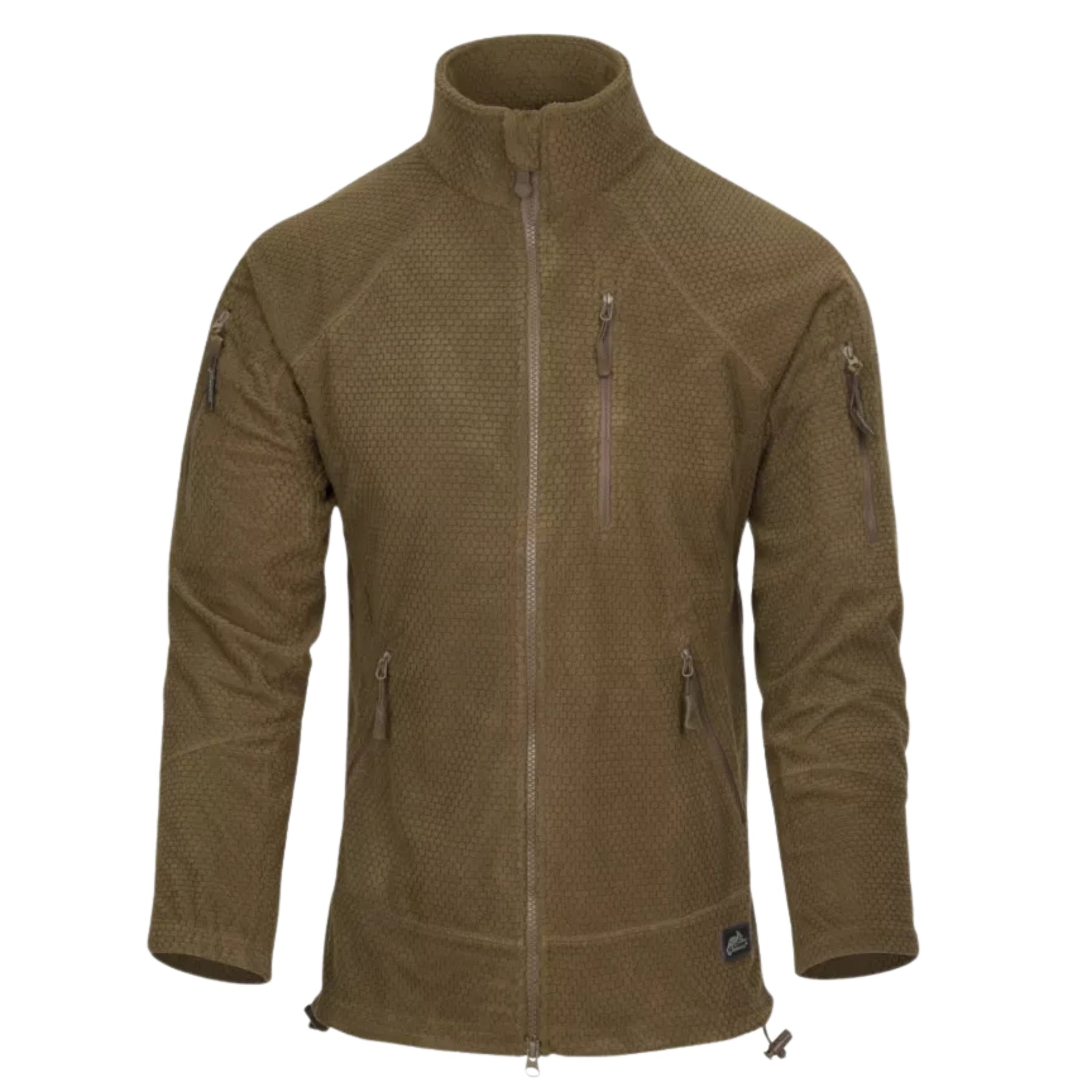 Helikon-Tex Alpha Tactical Jacket giacca tattica in pile leggero Grid Fleece con collo alto, zip intera YKK, tasche pettorali e pannelli a strappo sulle maniche per outdoor e softair