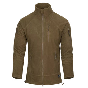 Helikon-Tex Alpha Tactical Jacket giacca tattica in pile leggero Grid Fleece con collo alto, zip intera YKK, tasche pettorali e pannelli a strappo sulle maniche per outdoor e softair