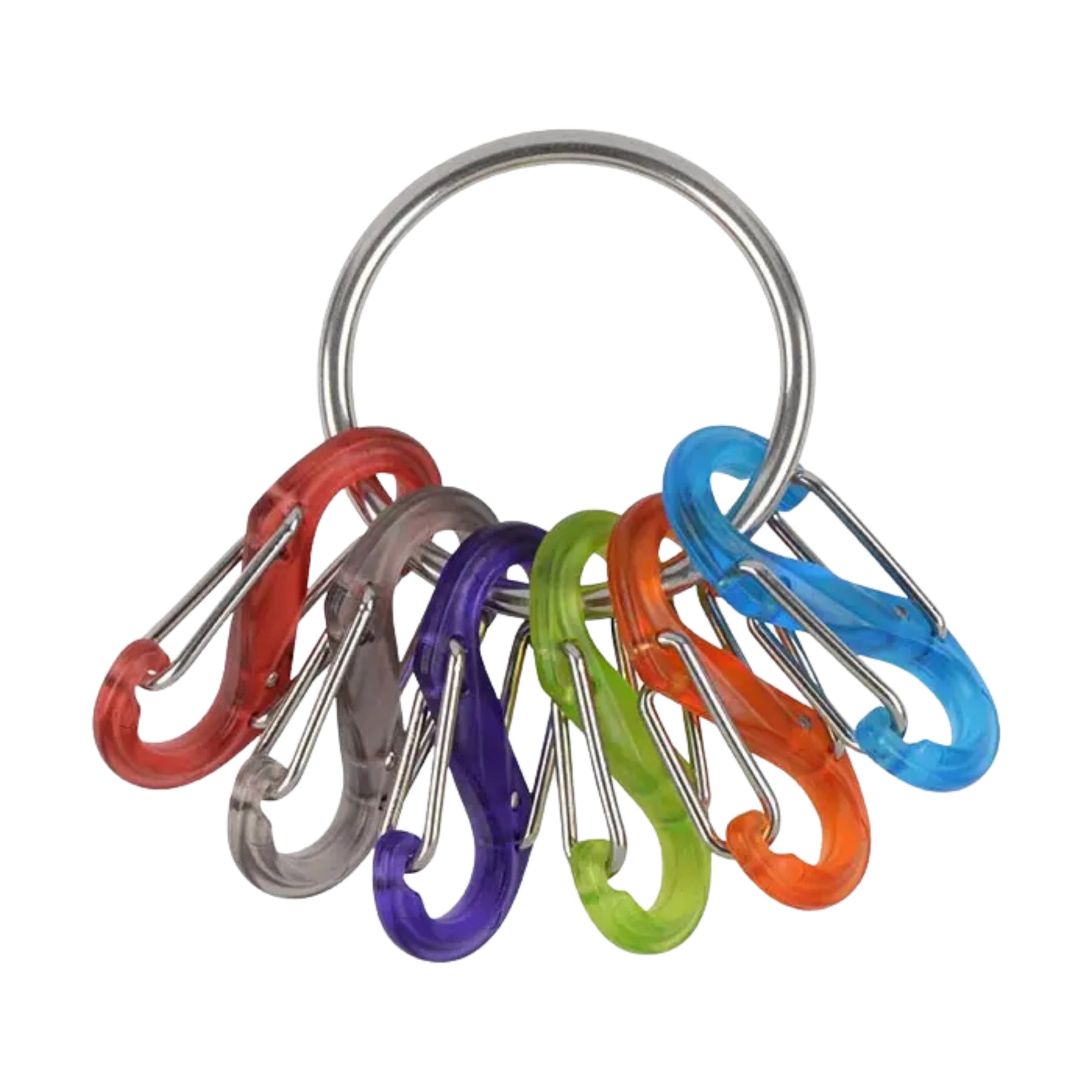 Nite Ize KeyRing S-Biner anello portachiavi con sei mini moschettoni a doppia leva per organizzazione e sicurezza chiavi in confezione originale