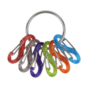 Nite Ize KeyRing S-Biner anello portachiavi con sei mini moschettoni a doppia leva per organizzazione e sicurezza chiavi in confezione originale