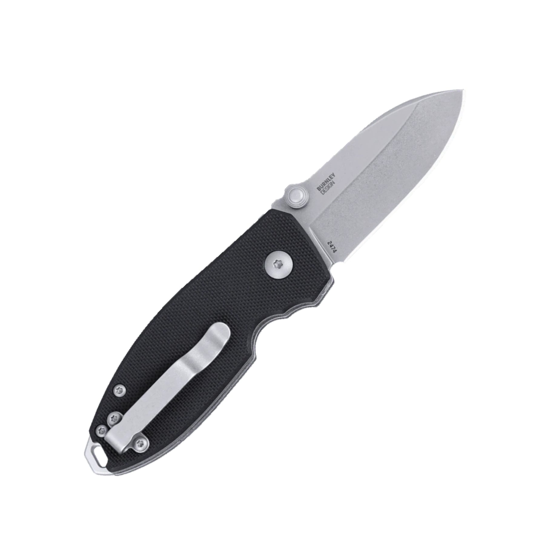 CRKT Squid Button Lock 2474 coltello chiudibile EDC con lama drop point stonewash, thumb stud per apertura rapida, meccanismo di sicurezza button lock e impugnatura ergonomica testurizzata con foro per cordino, ideale per escursionismo e outdoor.
