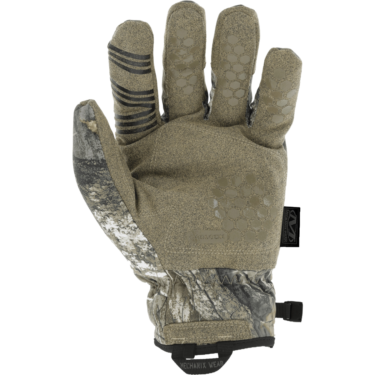 Guanti Mechanix Sub35 Realtree Edge, guanti tattici invernali imbottiti e isolanti in mimetismo Realtree Edge, per caccia e outdoor in clima freddo, con chiusura in velcro regolabile