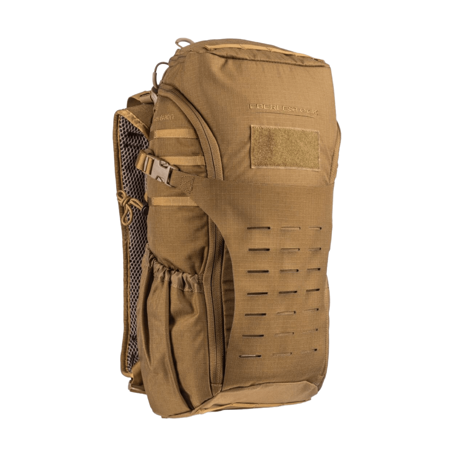 Zaino tattico compatto Eberlestock Bandit Pack da 13.68 litri, con cinghie di compressione laterali, pannello frontale con taglio laser per sistema MOLLE/PALS e velcro per patch