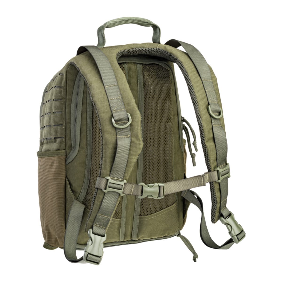 Defcon 5 Tango Zaino tattico da 20 litri con sistema tagliato al laser per aggancio moduli MOLLE realizzato in poliestere resistente all acqua e dotato di schienale imbottito traspirante ideale per missioni operative brevi escursionismo e uso quotidiano dinamico