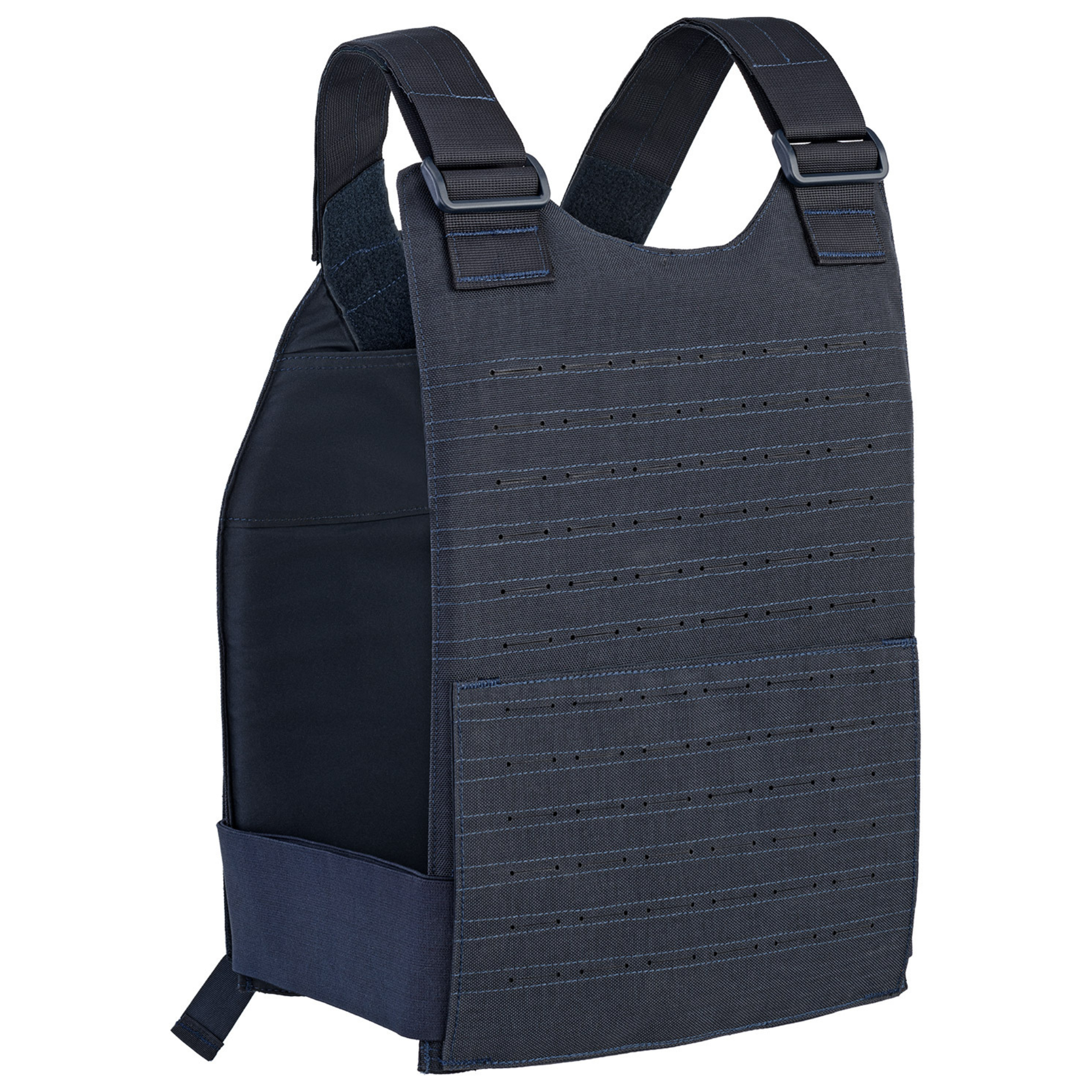 Defcon 5 Tango Plate Carrier gilet tattico con piastre balistiche Livello IIIA e anti-taglio KR1. Dotato di sistema MOLLE laser cut e spallacci regolabili. Design ergonomico e traspirante progettato per forze dell'ordine e operazioni di sicurezza professionale.