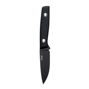 TRC Knives Classic Freedom DLC coltello a lama fissa da outdoor e bushcraft con lama Drop Point rivestita in DLC manico zigrinato con texture antiscivolo e passanti per il cordino completo di fodero in Kydex per il trasporto sicuro