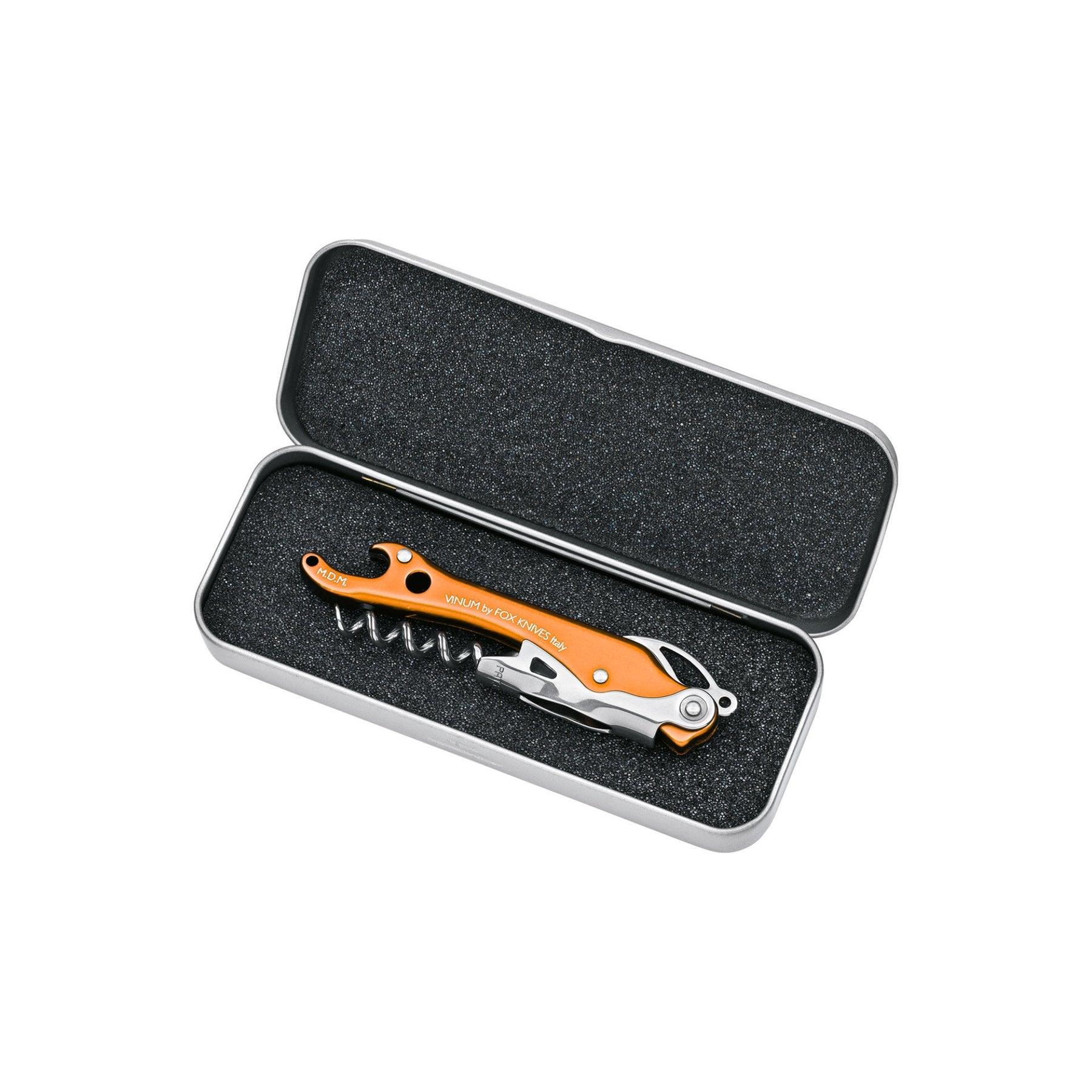 Fox Due Cigni VM-1 cavatappi da sommelier linea Vinum con leva lama seghettata tagliacapsule spirale e apribottiglie per degustazione e attrezzatura enologica