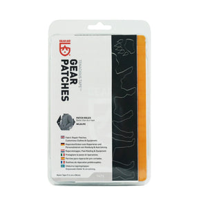 Gear Aid Tenacious Tape Gear Patches confezione di toppe adesive pretagliate in nylon per la riparazione e personalizzazione di abbigliamento tecnico e attrezzatura outdoor ideale per sigillare strappi e fori su giacche impermeabili piumini zaini e tende