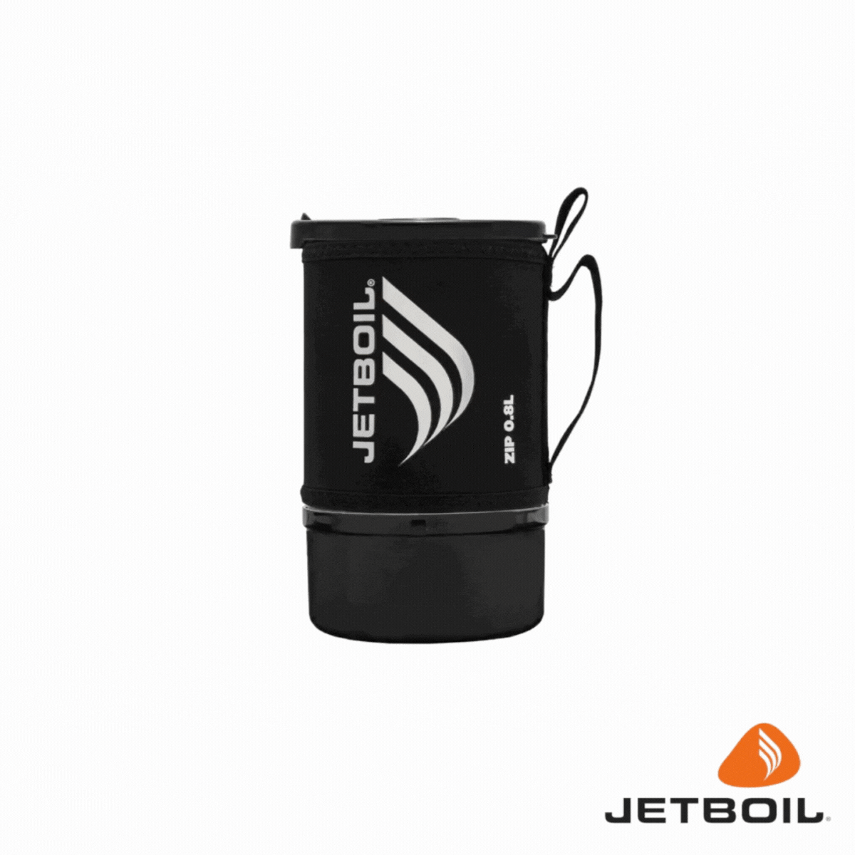 Jetboil Zip Fast Boil System, fornello a gas per campeggio e trekking, sistema di cottura personale rapido, tazza da 0.8L con coibentazione nera e stabilizzatore arancione, SU BACKPACCO.IT