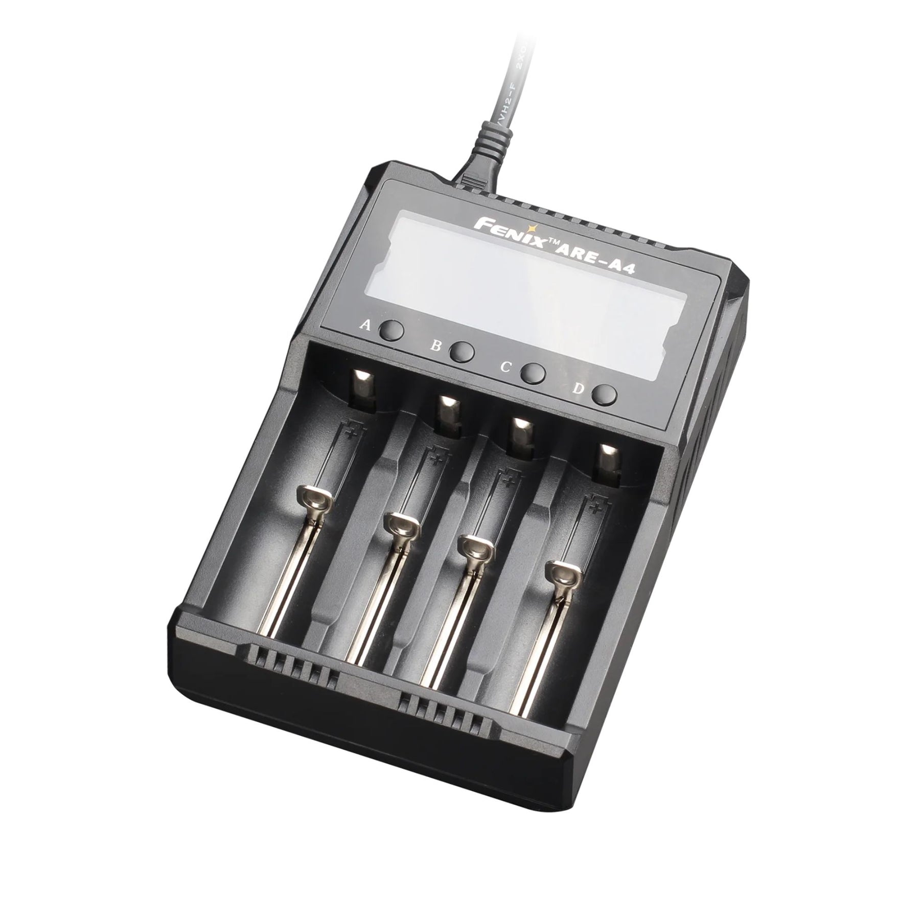 Fenix ARE-A4 caricabatterie intelligente a 4 slot indipendenti con display LCD per il monitoraggio della ricarica