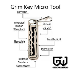 GRIM WORKSHOP | GRIM KEY MICRO TOOL - Portachiavi con grimaldello