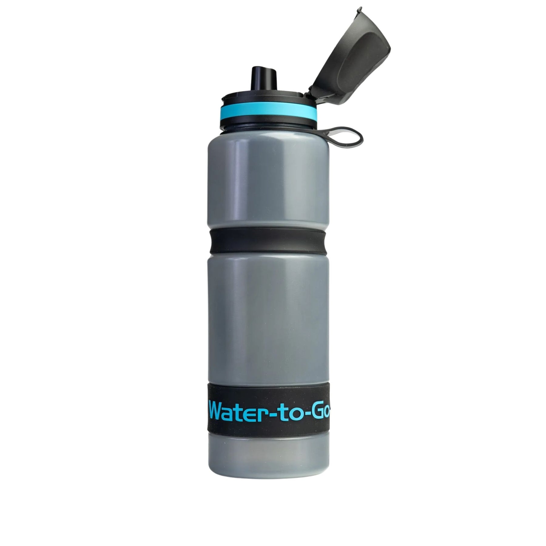 Water-to-Go Eco Active Bottle 75 cl borraccia filtrante con sistema di purificazione avanzato cinturino da polso integrato e chiusura di sicurezza ideale per attività outdoor escursionismo e sport.