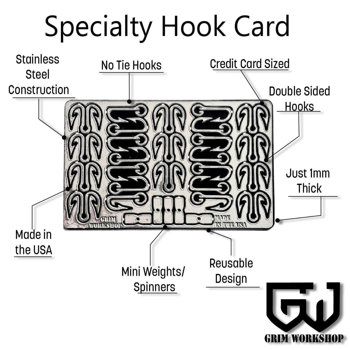 GRIM WORKSHOP | SPECIALTY HOOK FISHING CARD - Kit da pesca survival