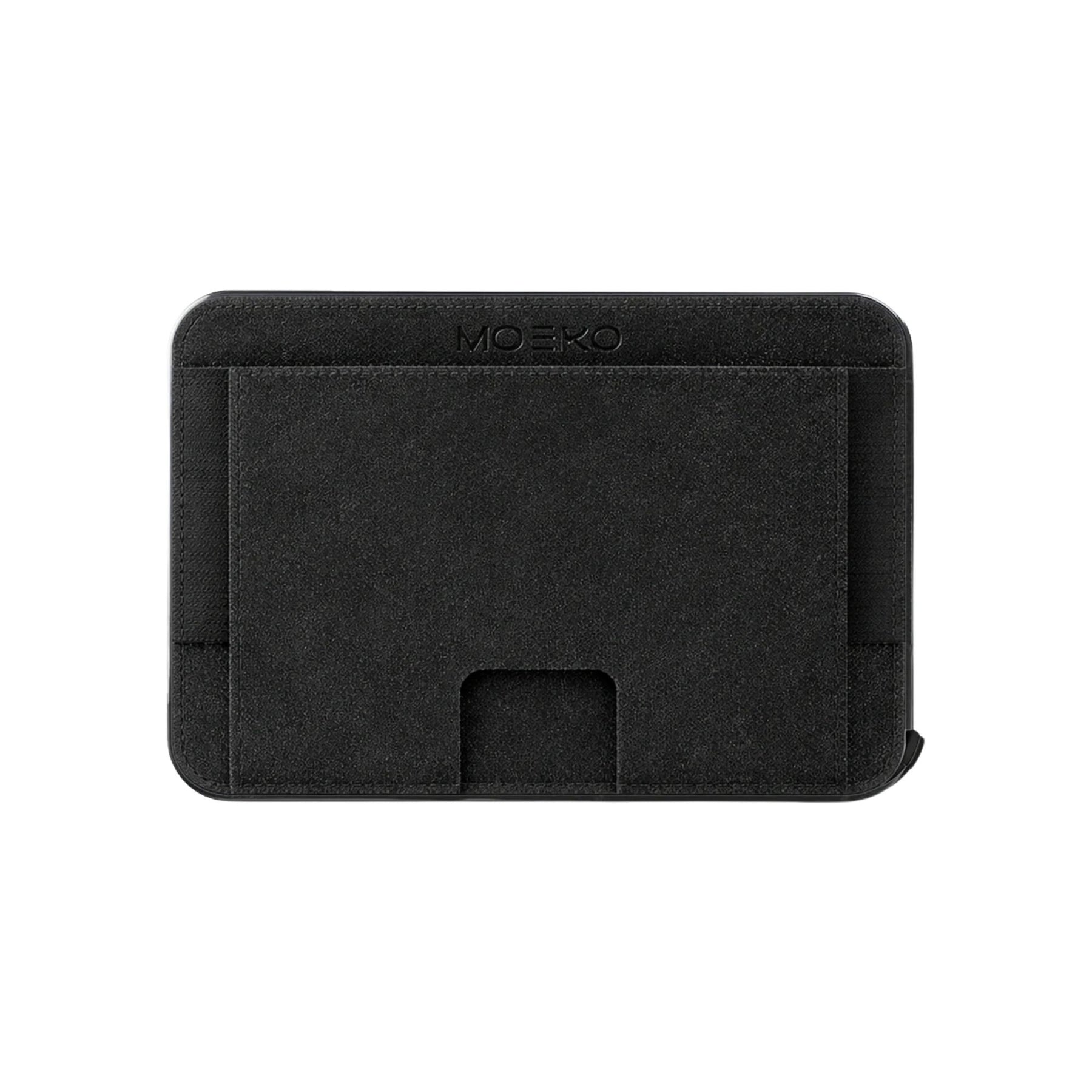 MOERO | M2 ULTRA ALCANTARA BLACK - Portafoglio MagSafe con localizzatore - BackPacco - BP-MOERO-M2ULTRA-ALCANTARA-BLK