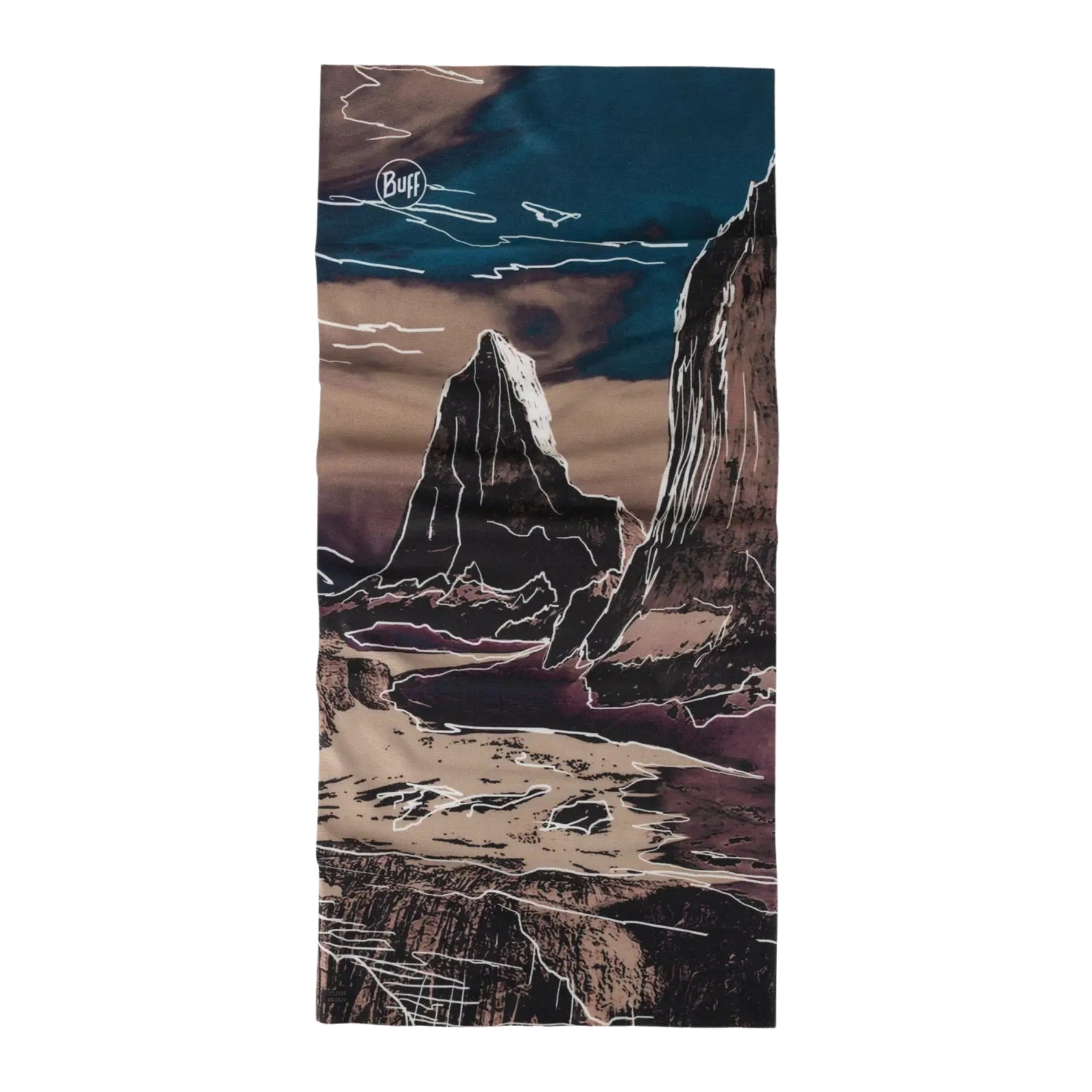 Buff Coolnet UV Neckwear Insect Shield TEROY MULTI scaldacollo multifunzionale repellente per insetti con protezione solare UPF 50+. Fascia elastica traspirante senza cuciture con logo visibile, ideale per trekking e attività all'aperto.