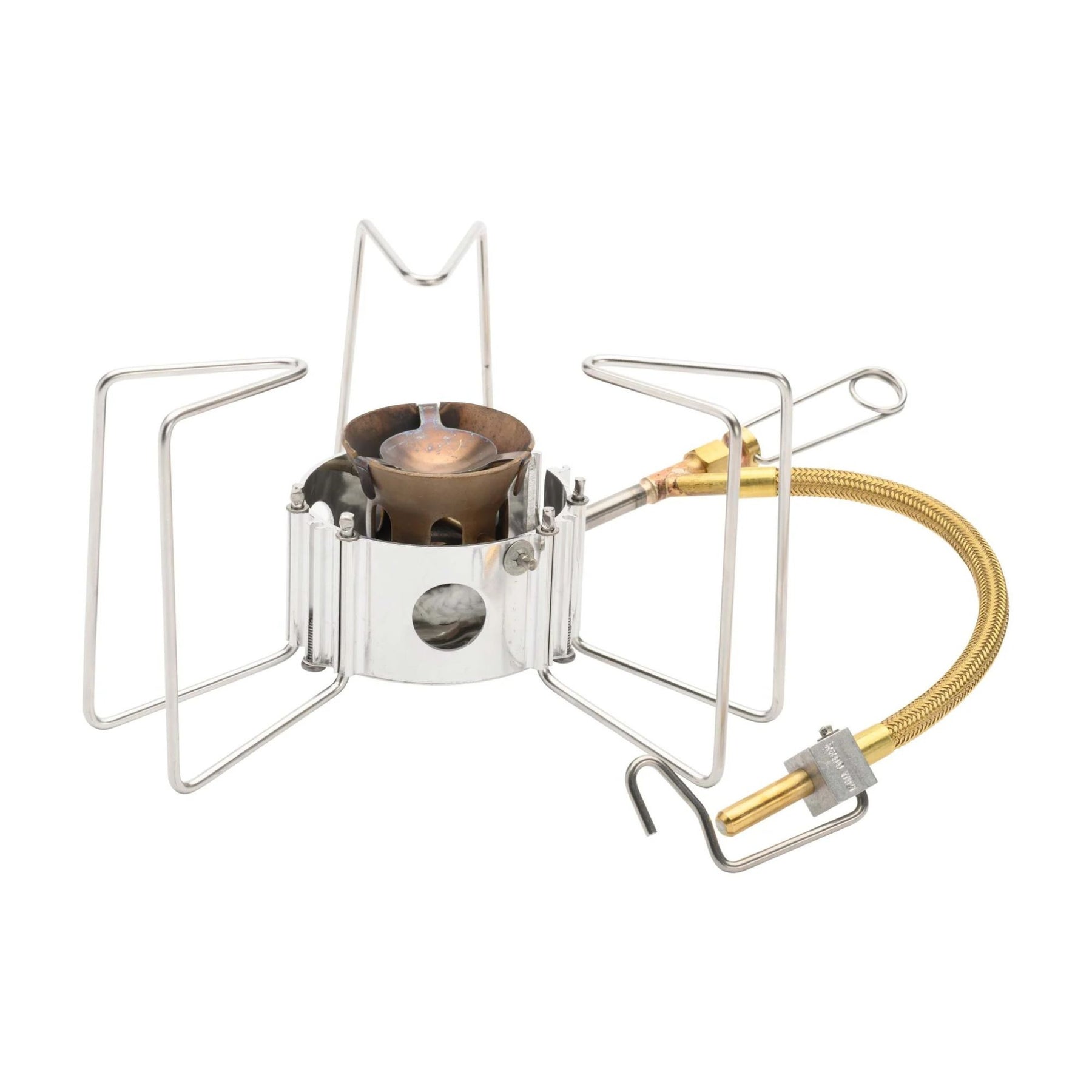 MSR DragonFly Stove fornello da campo multicombustibile. Sistema di cottura a fiamma regolabile con supporti per pentole stabili e base pieghevole per trekking e alpinismo.