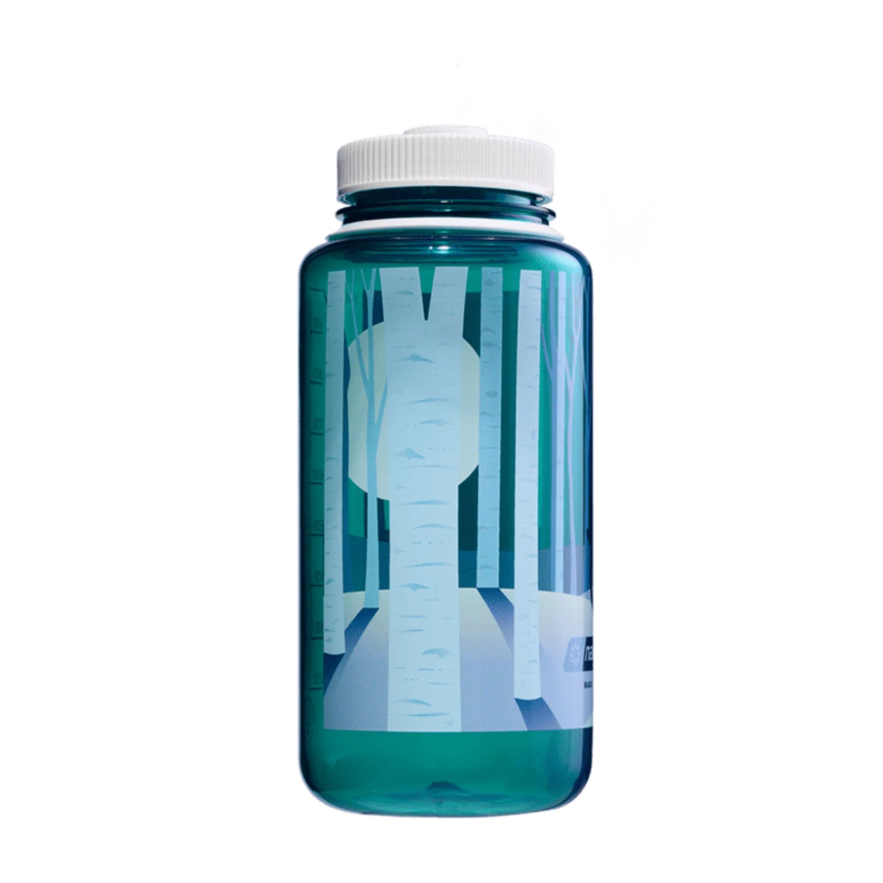 NALGENE | WIDE MOUTH NEGATIVE LANDSCAPE PRINT BOTTLE Trout with Landscape Forest - Borraccia a bocca larga 0.94 L in edizione limitata