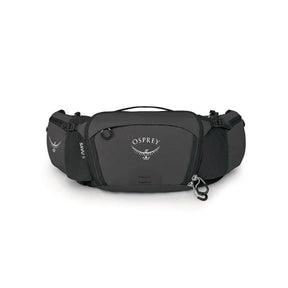 Osprey Savu 5 cintura da ciclismo con capacità 5 litri e tasche per borracce a scomparsa. Marsupio ergonomico per mountain bike con schienale traspirante AirScape e ampi scomparti per attrezzi e snack, ideale per escursioni e trail.
