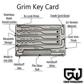 GRIM WORKSHOP | GRIM KEY CARD - Set di grimaldelli per portafoglio