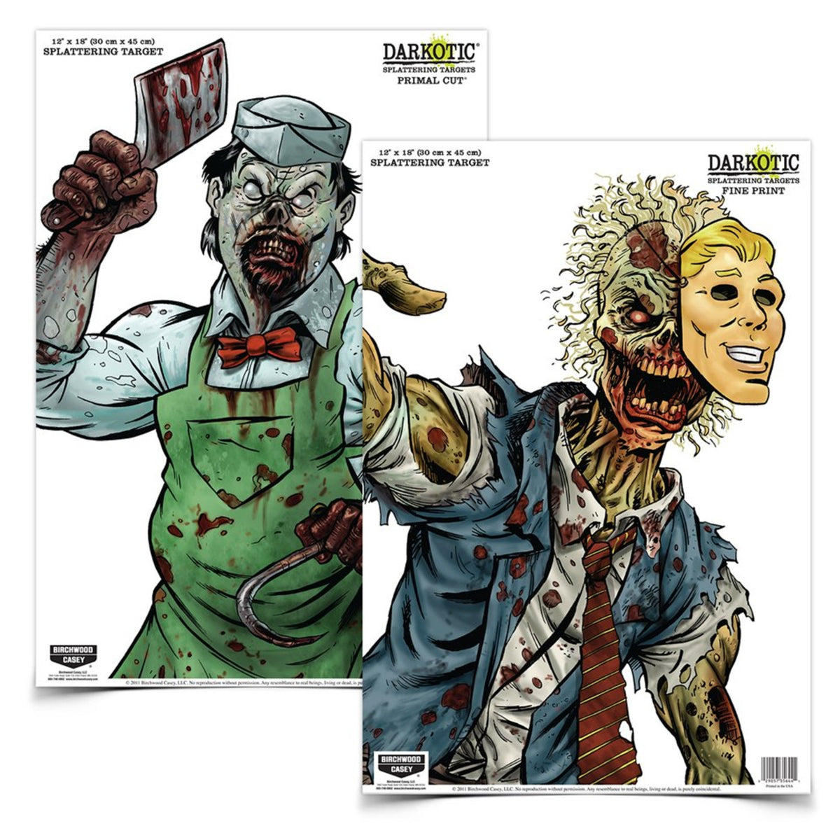 BIRCHWOOD CASEY | DARKOTIC PRIMAL CUT & FINE PRINT 12 x 18" COMBO PACK - Bersagli reattivi