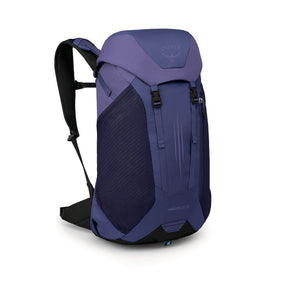 Osprey Hikelite LT 30 Zaino da 30 L ultraleggero da trekking ed escursionismo con schienale ventilato AirSpeed, tasche laterali in rete elasticizzata, spallacci ergonomici e chiusura a cappuccio con fibbie per outdoor su sfondo bianco.