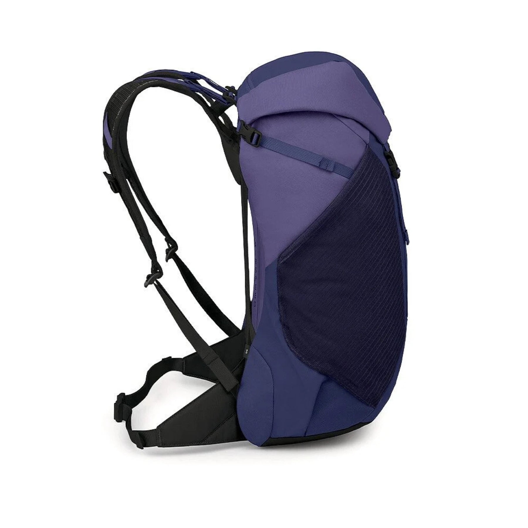 Osprey Hikelite LT 30 Zaino da 30 L ultraleggero da trekking ed escursionismo con schienale ventilato AirSpeed, tasche laterali in rete elasticizzata, spallacci ergonomici e chiusura a cappuccio con fibbie per outdoor su sfondo bianco.