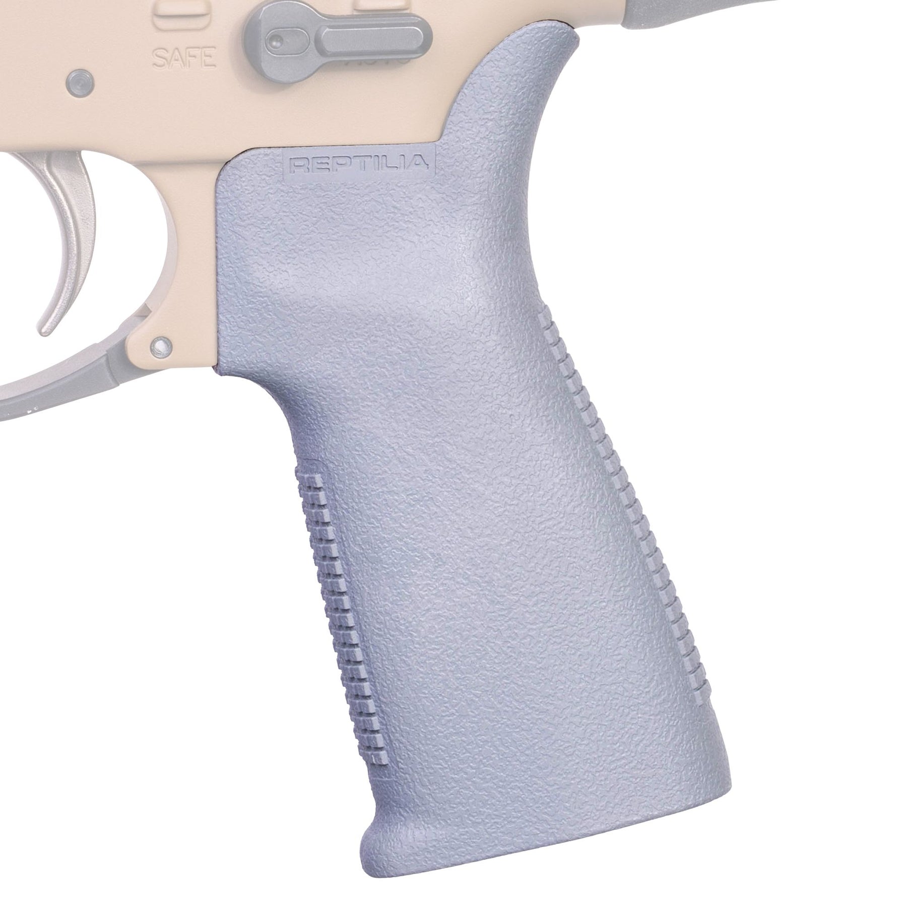 Reptilia CQG-L Grip Impugnatura Ergonomica per AR15/SR-25 in Nylon Rinforzato con Angolo Verticale da 13 Gradi Texture Antiscivolo Anteriore e Posteriore Beaver Tail Rialzato e Lunghezza Maggiorata di 0,5 Pollici per Maggiore Controllo e Comfort su Piattaforme AR