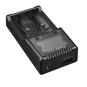 Fenix ARE-A2 caricabatterie intelligente a due slot con display LCD per batterie ricaricabili li-ion e ni-mh ideale per torce ed equipaggiamento tattico e outdoor
