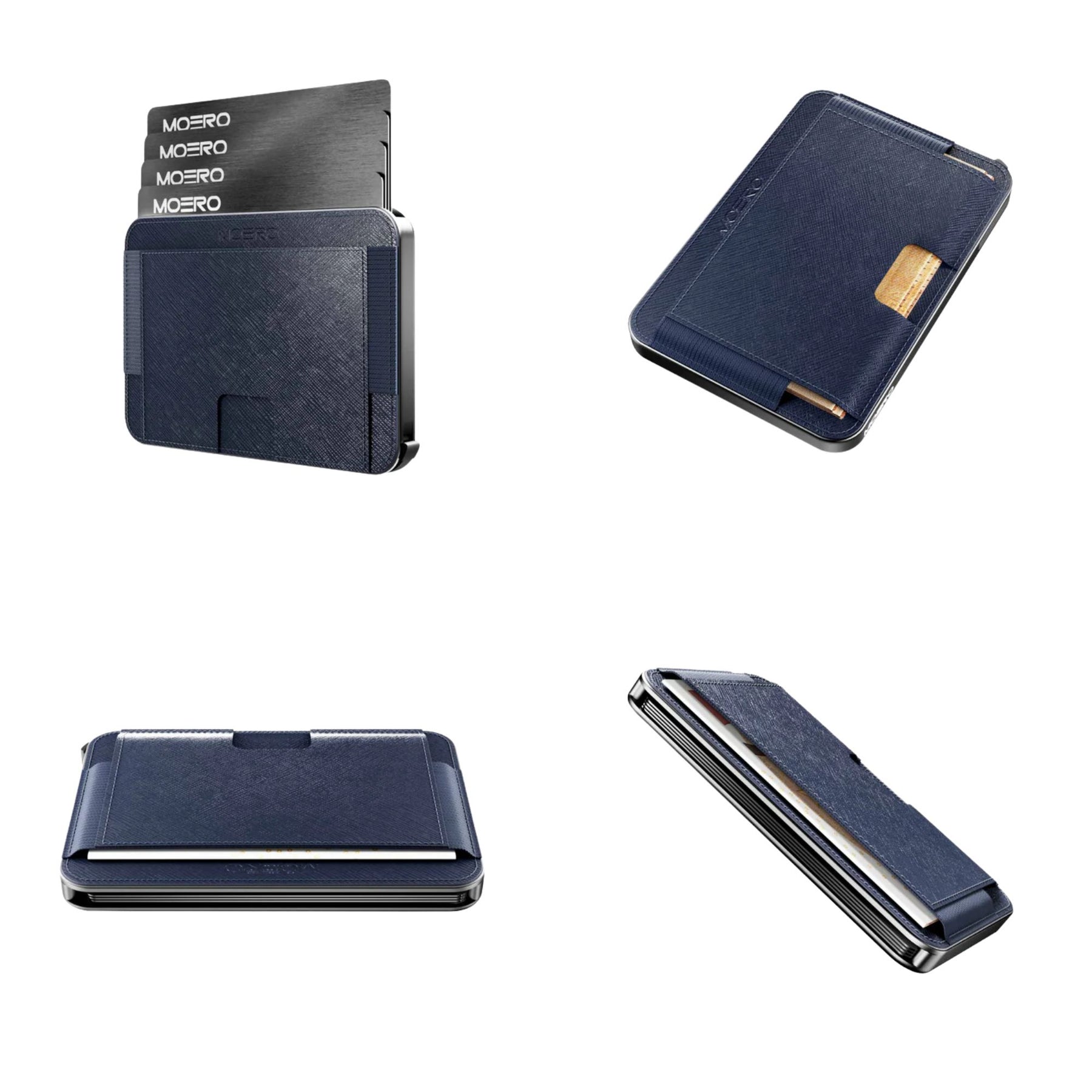 Moero M2 Ultra Saffiano portafoglio MagSafe sottile con localizzatore integrato compatibile con Apple Find My.