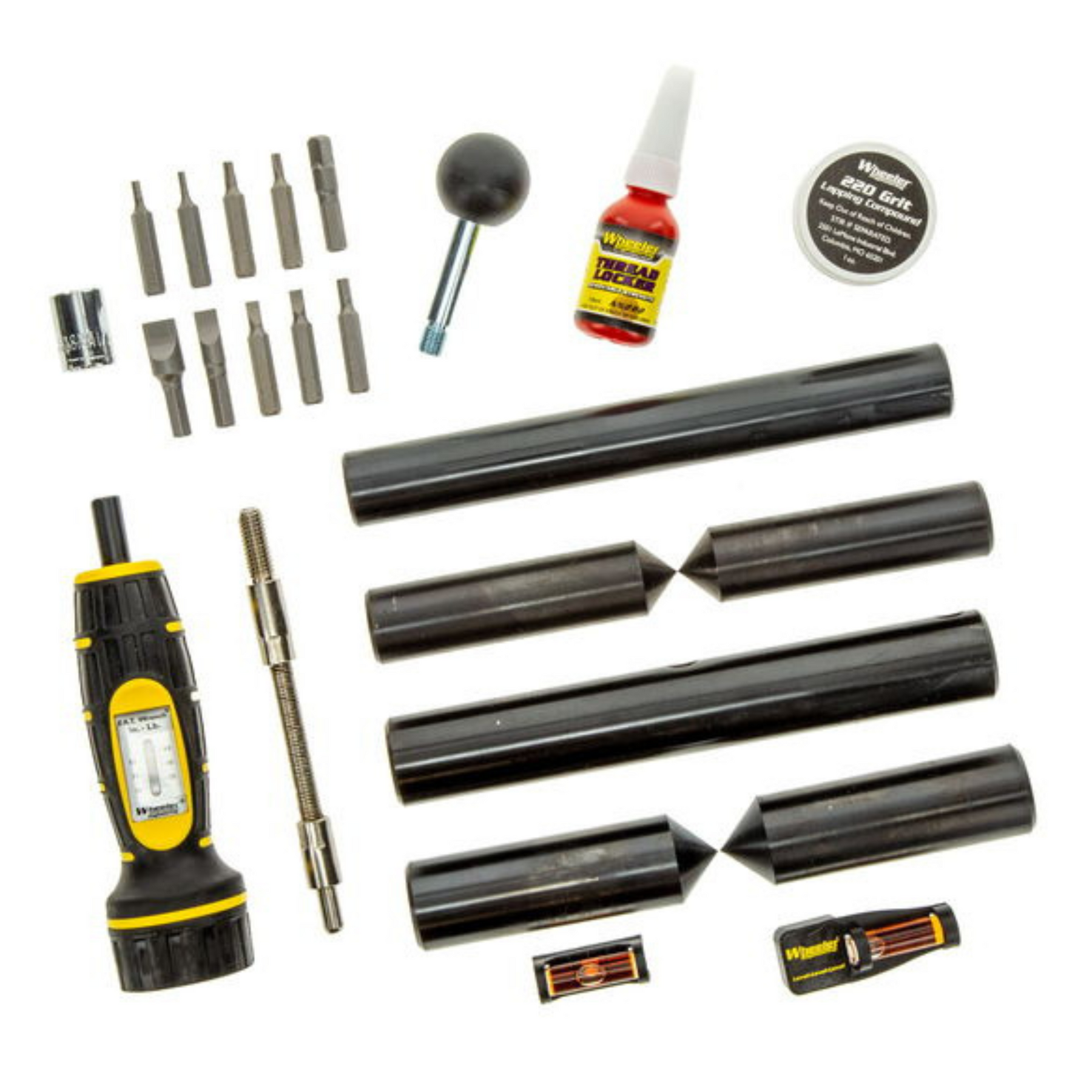 Wheeler Scope Mounting Kit Combo, kit completo per montaggio ottiche e cannocchiali da 1 pollice e 30mm, valigetta nera con attrezzi, lubrificante e livelle per carabina, su backpacco.it