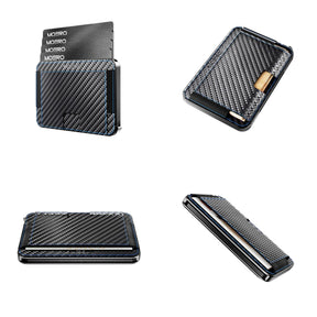 MOERO | M2 ULTRA CARBON RACING BLUE - Portafoglio MagSafe con localizzatore - BackPacco - BP-MOERO-M2ULTRA-CARBON-BLU