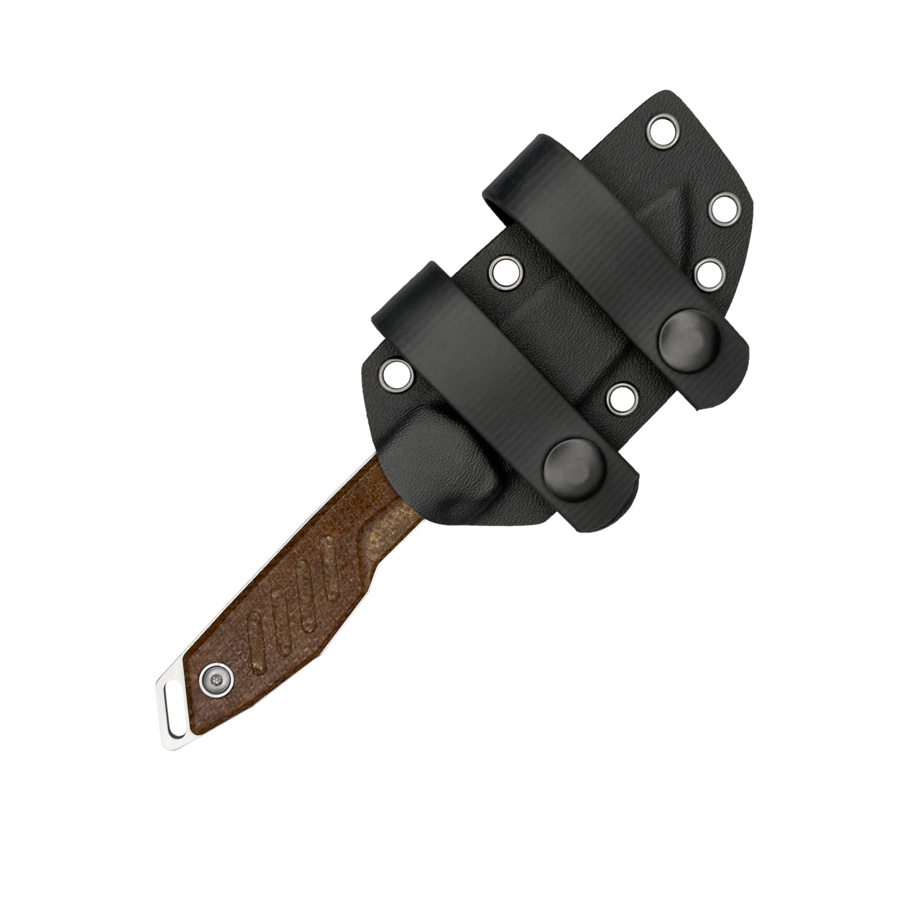 Extrema Ratio BFK Micro coltello a lama fissa compatto con profilo tanto modificato, impugnatura ergonomica sagomata e foro passante per cordino ideale per everyday carry tattico