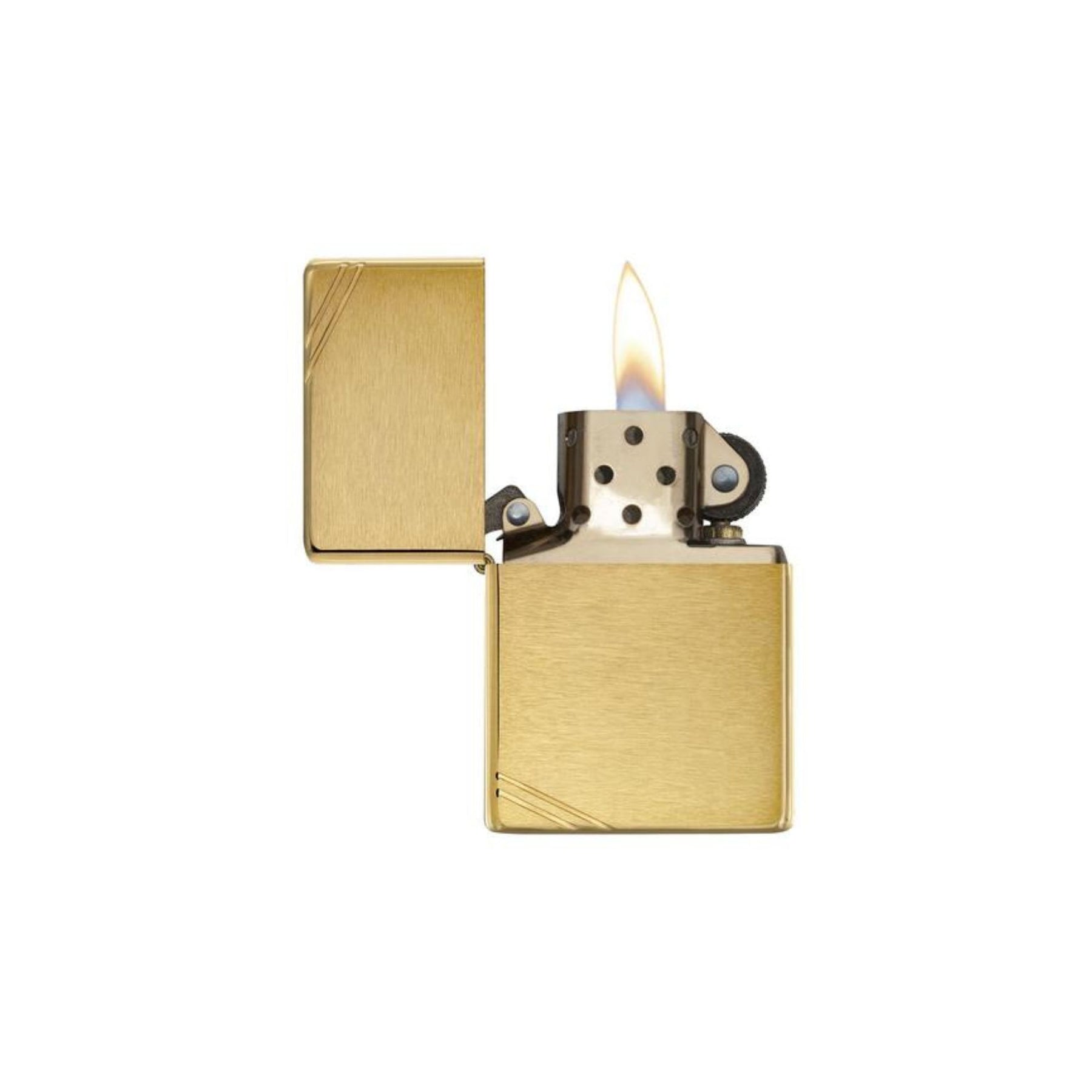 ZIPPO | BRUSHED BRASS VINTAGE WITH SLASHES - Accendino