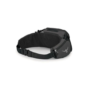 Osprey Savu 5 cintura da ciclismo con capacità 5 litri e tasche per borracce a scomparsa. Marsupio ergonomico per mountain bike con schienale traspirante AirScape e ampi scomparti per attrezzi e snack, ideale per escursioni e trail.