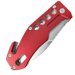 Coltello chiudibile multiuso Black Fox Tactical modelli BF-115 e BF-117 da soccorso (Rescue), lama parzialmente seghettata, manico in alluminio o G10, dotato di tagliacinture, rompi-vetro e chiave esagonale, ideale per emergenza e professionisti