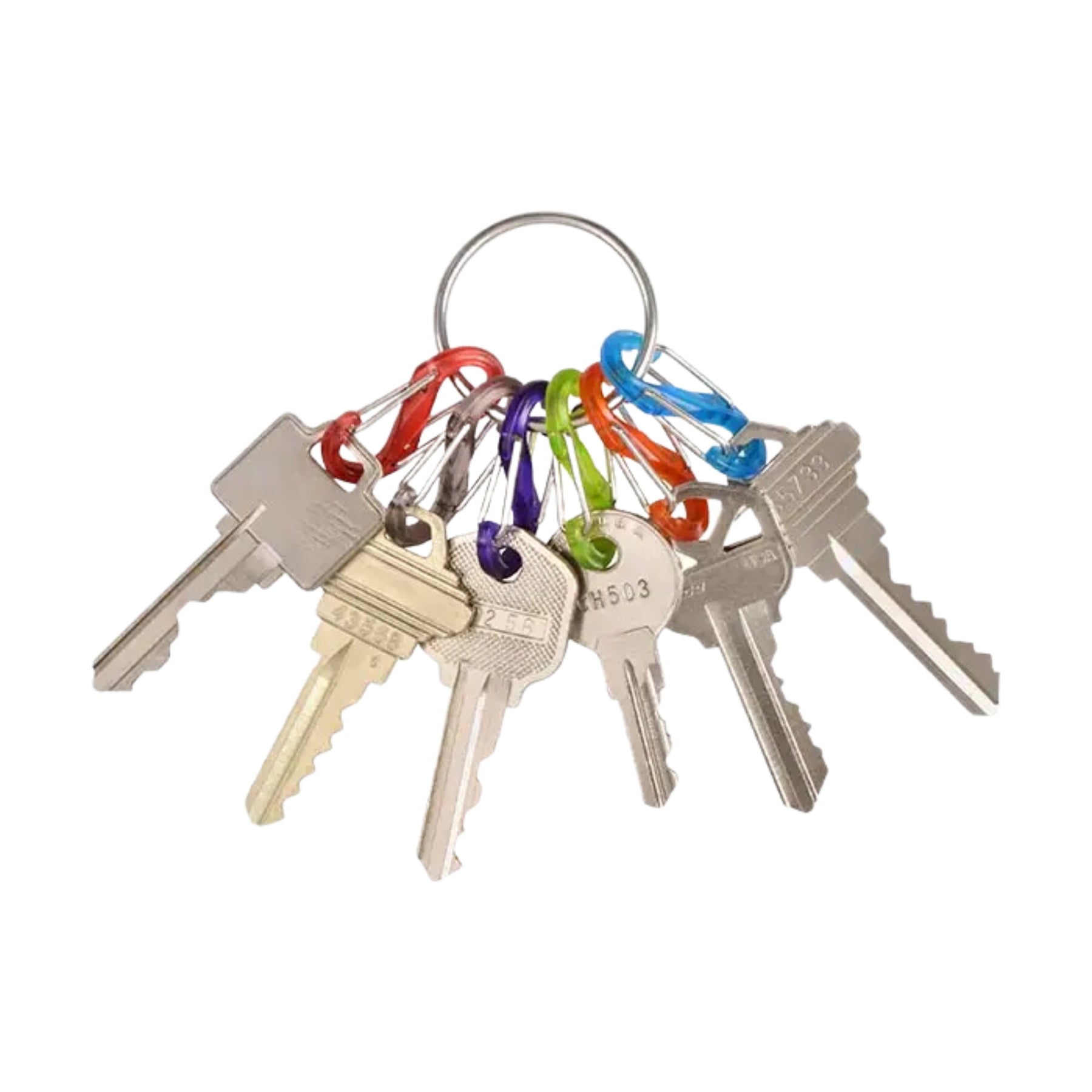 Nite Ize KeyRing S-Biner anello portachiavi con sei mini moschettoni a doppia leva per organizzazione e sicurezza chiavi in confezione originale