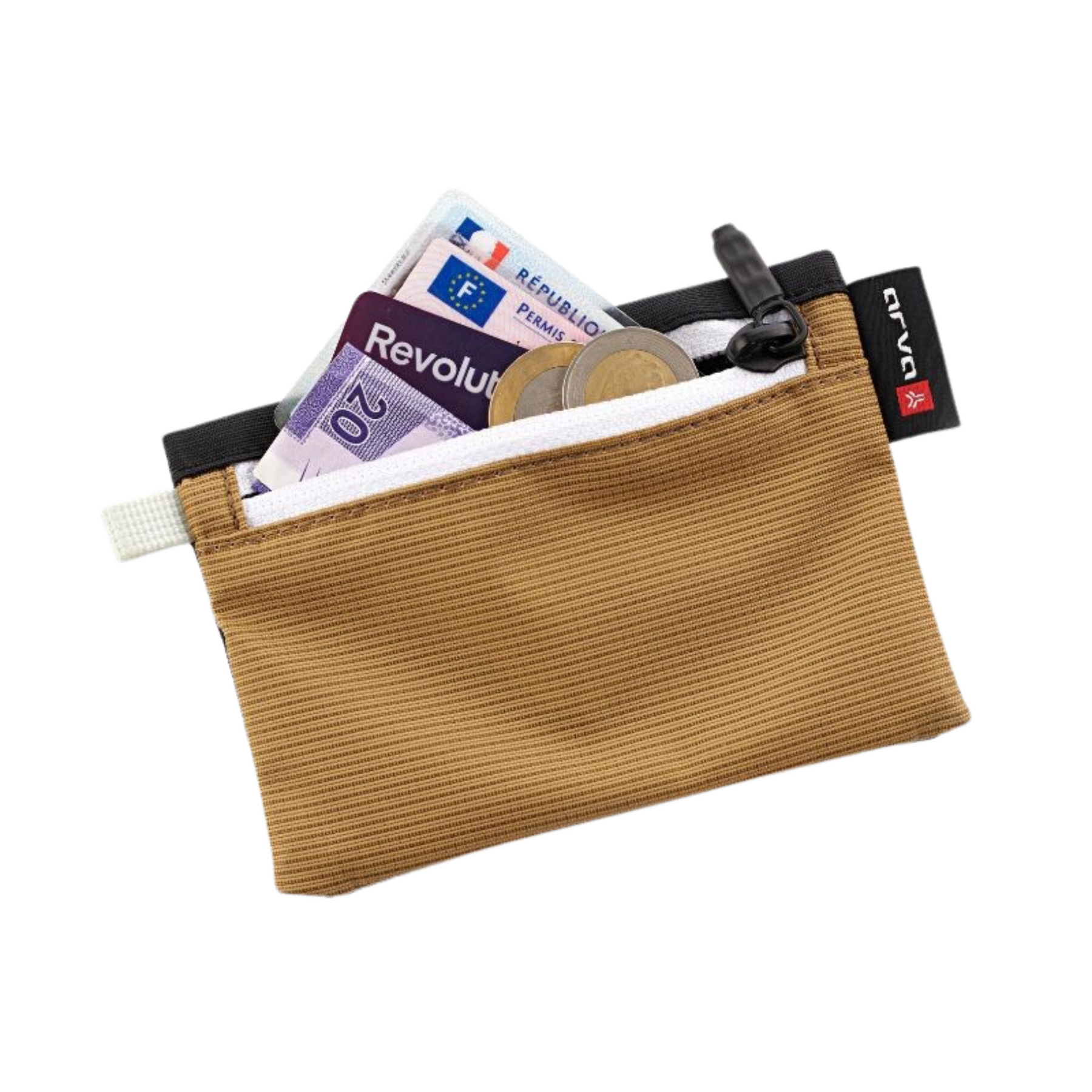 ARVA Upcyclé Wallet portafoglio ultraleggero con zip, design minimal e struttura resistente, ideale per uso quotidiano e viaggi, su backpacco.it
