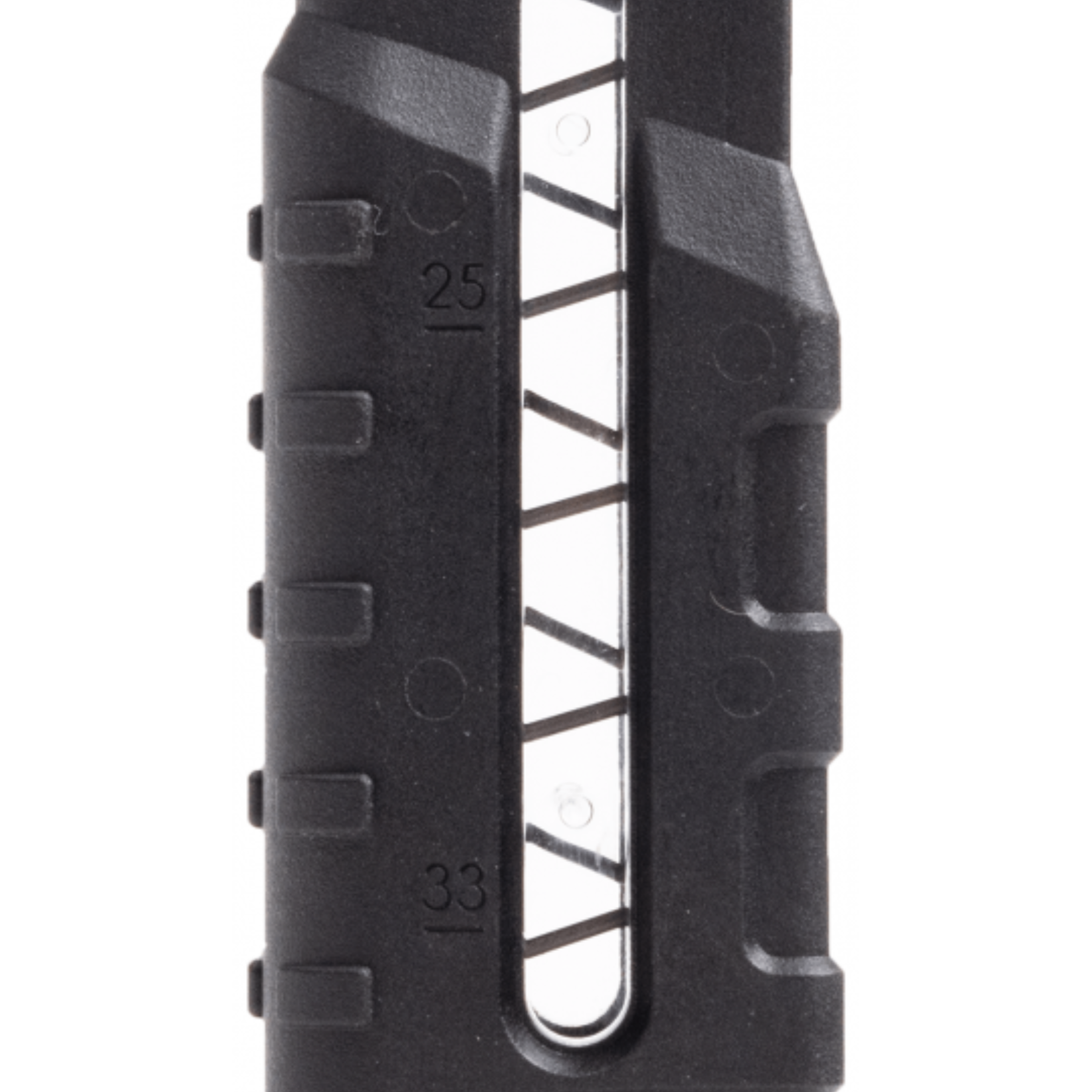 UTG PD933 Polymer Windowed Magazine Caricatore in polimero ad alta resistenza da 33 colpi calibro 9mm compatibile con Glock dotato di finestra laterale per il controllo rapido delle munizioni residue e elevatore blu ad alta visibilità per massima affidabilità nel tiro