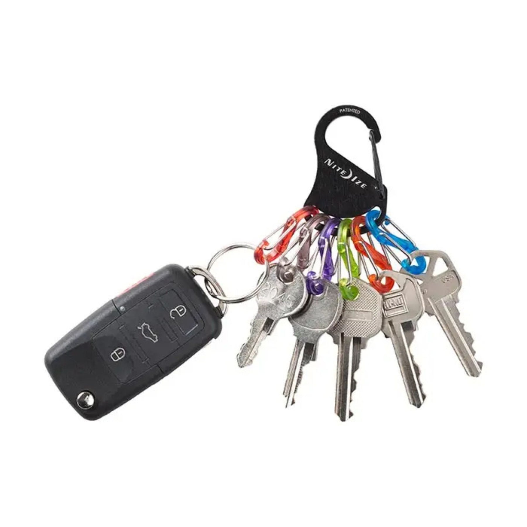Nite Ize KeyRack S-Biner moschettone portachiavi principale con sei piccoli moschettoni a S a doppia leva per l'organizzazione e la gestione separata delle chiavi. Accessorio EDC per uso quotidiano.