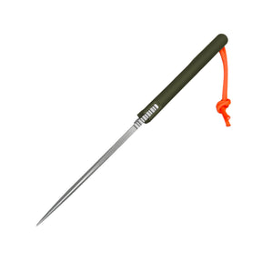 Extrema Ratio F.O.K. Outdoor coltello a lama fissa. Lama in acciaio Nitrogen 58 HRC con profilo drop point e finitura satinata. Manico ergonomico smontabile con singolo vite di fissaggio e laccio di sicurezza. Design compatto e robusto ideale per bushcraft e attività all'aperto.