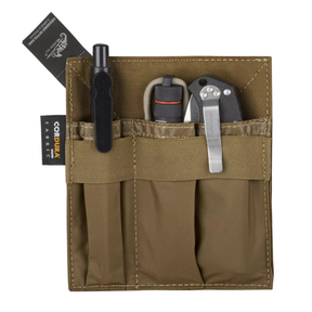 Inserto organizer tattico Helikon-Tex Insert Organizer, in Cordura, con scomparti elastici verticali per penne, torce e multi-tool, ideale per l'uso in tasche Admin o zaini