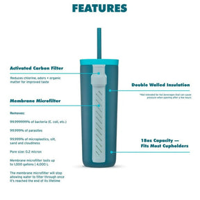 LIFESTRAW | GO SERIES TUMBLER - Bicchiere filtrante isolata - BackPacco - BP-LIFESTRAW-LSTB18DBWW