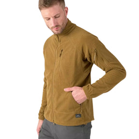 Helikon-Tex Alpha Tactical Jacket giacca tattica in pile leggero Grid Fleece con collo alto, zip intera YKK, tasche pettorali e pannelli a strappo sulle maniche per outdoor e softair