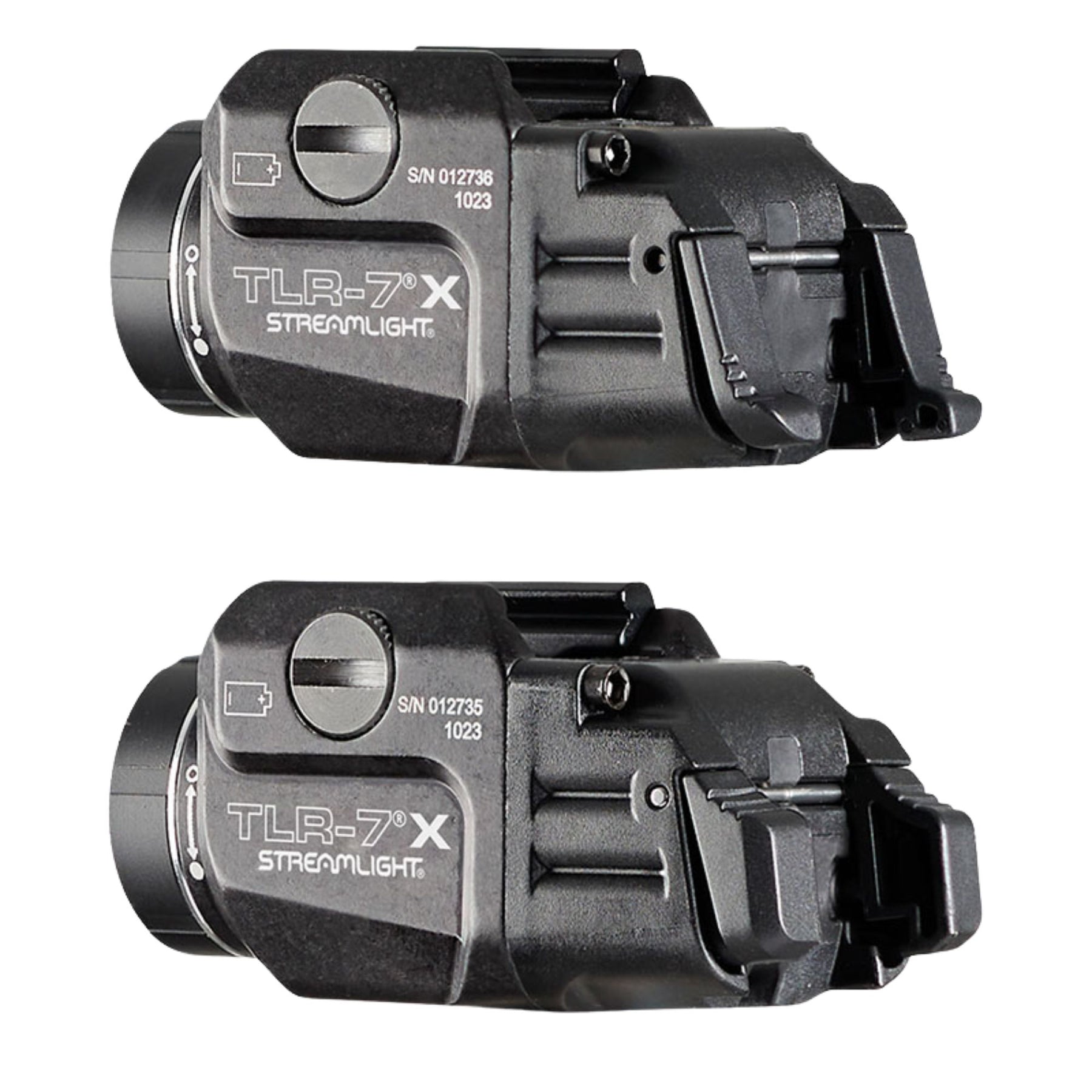 Streamlight TLR-7 X torcia tattica sottocanna compatta con attacco rapido per armi corte, pulsanti di attivazione posteriori ambidestri e ottica TIR per un fascio luminoso concentrato e ampia illuminazione periferica.