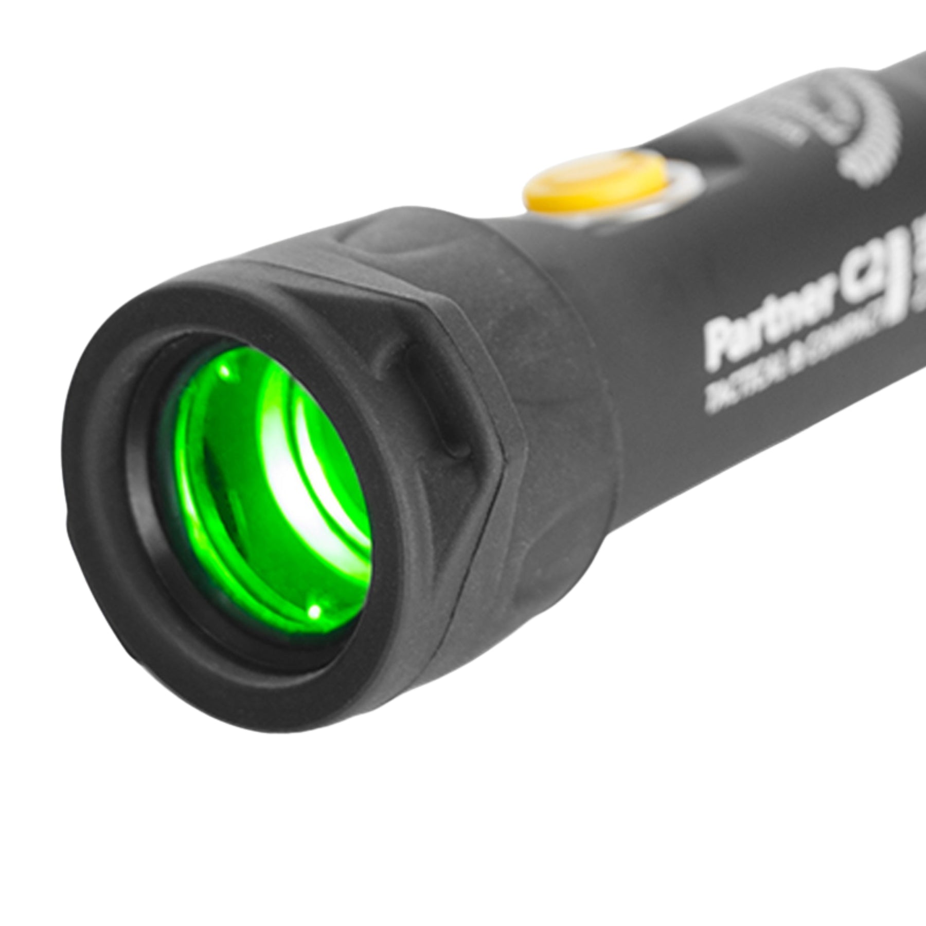 Armytek Filtro Verde accessorio ottico per torce tattiche con montatura in gomma con passanti per lacciolo.