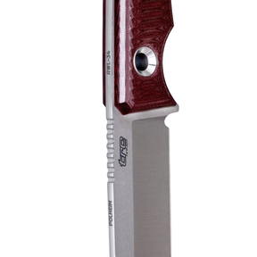 TRC Polheim 15 Anniversary, coltello a lama fissa in edizione speciale, manico in Micarta a strisce e fodero in cuoio marrone, coltello da bushcraft e collezione, su backpacco.it