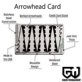 GRIM WORKSHOP | ARROW SURVIVAL CARD - Kit con punte di freccia