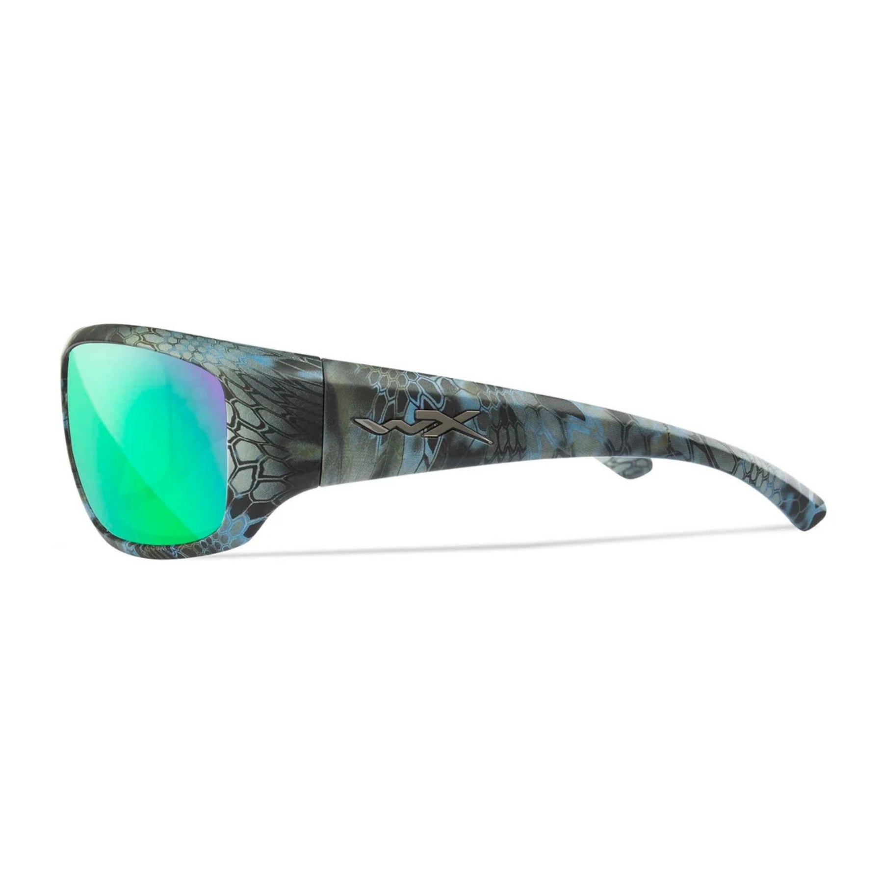 Wiley X WX Omega ACOME13 occhiali da sole polarizzati con montatura avvolgente mimetica Kryptek Neptune e lenti polarizzate a specchio Captivate per pesca e sport outdoor